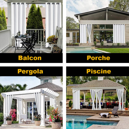 Wetterfester Outdoor-Vorhang mit Ösen