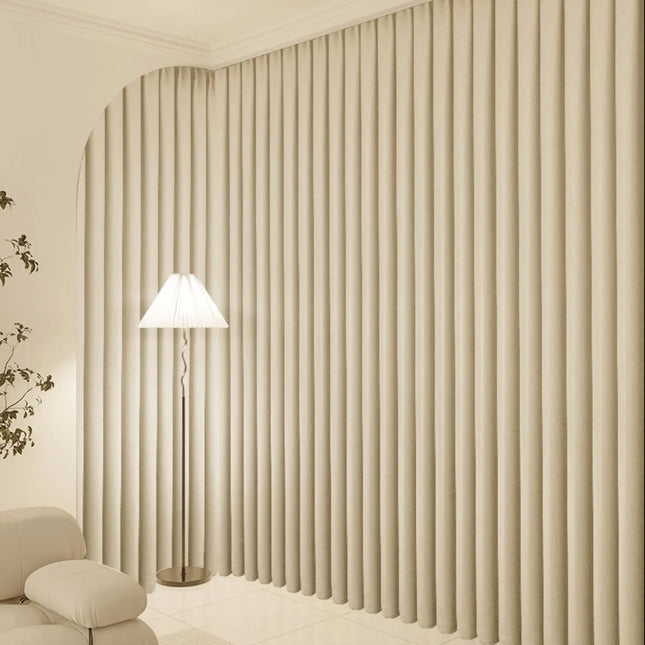 Blickdichter Vorhang Beige mit Ösen