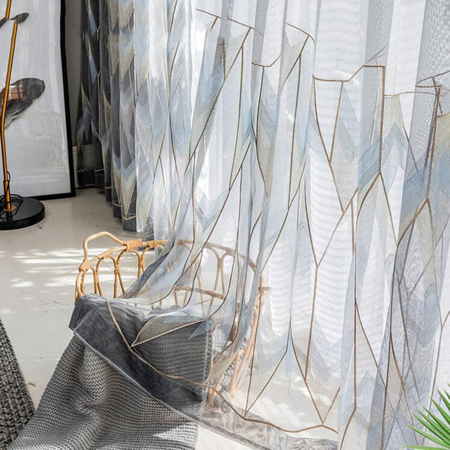 Bestickter Voile-Vorhang Kuala geometrisch