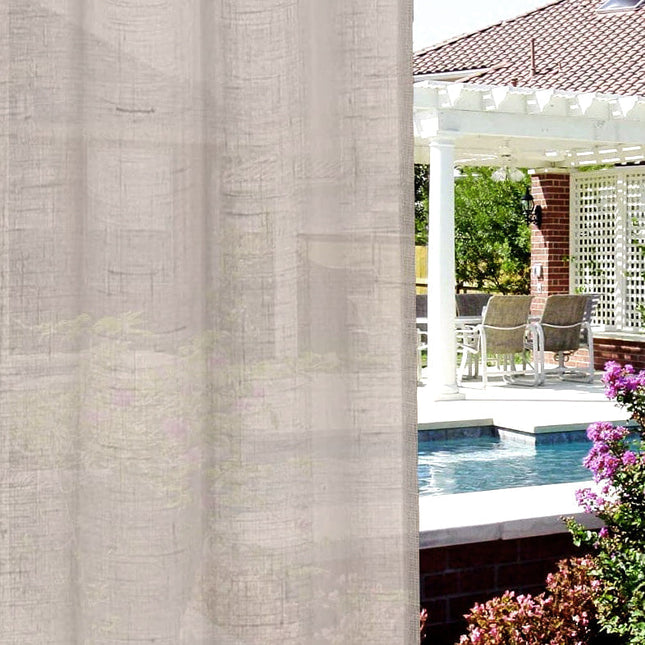 Terrassenvorhang in Leinenoptik mit Schlaufen