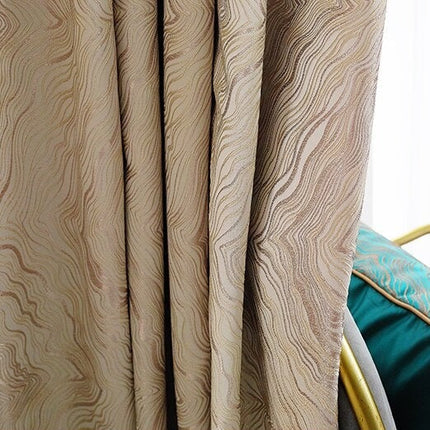 Verdunkelungsvorhang Beige mit gewelltem Muster