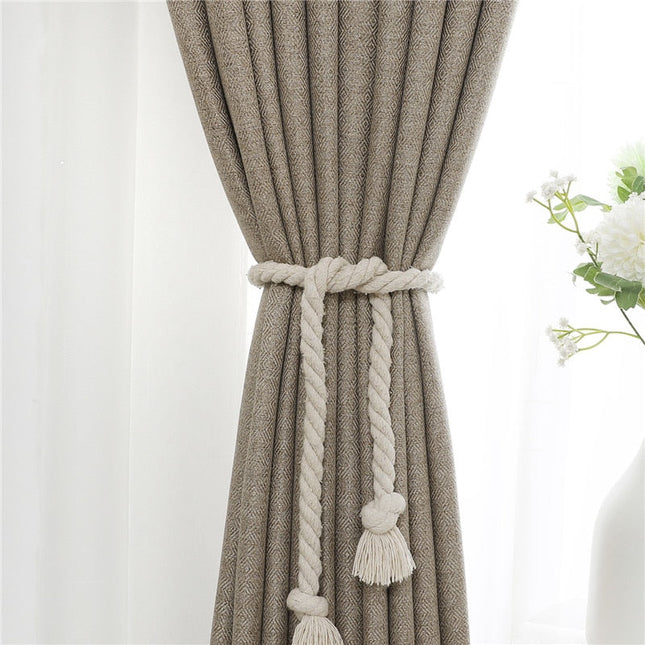 Blickdichter Vorhang in Dunkelbeige
