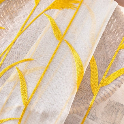 Bestickte Gardine mit Schilfgras-Motiv