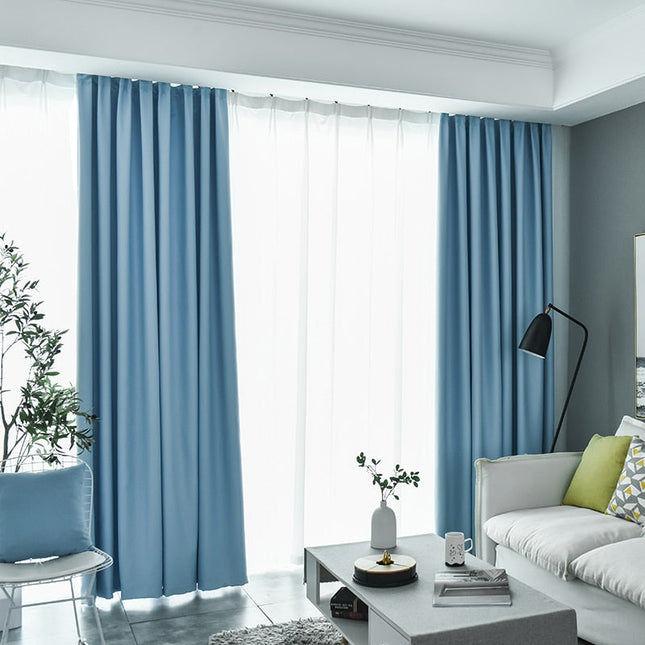 Verdunkelungsvorhang für Wohnzimmer in Blau