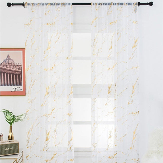 Transparente Gardine Mascaty in Marmor-Optik