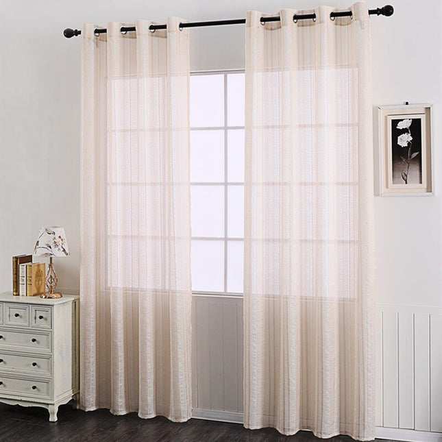 Halbtransparenter Voile Vorhang in Leinenoptik