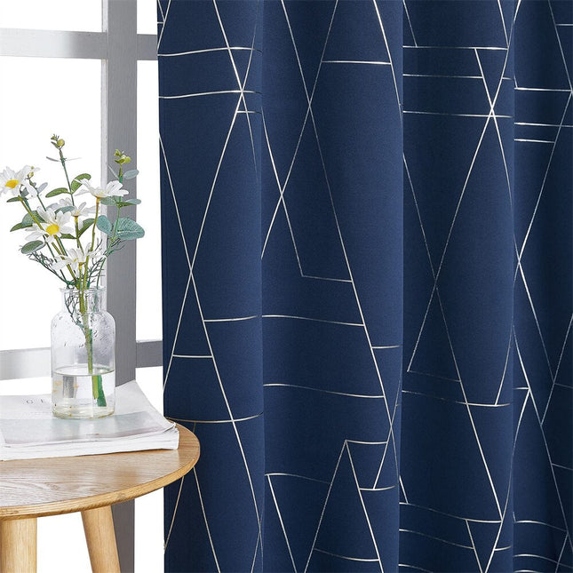 Verdunkelungsvorhang Hamina Blau geometrisches Muster