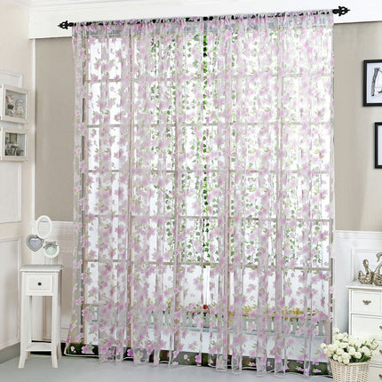 Gardine mit floralem Muster 3D-Optik