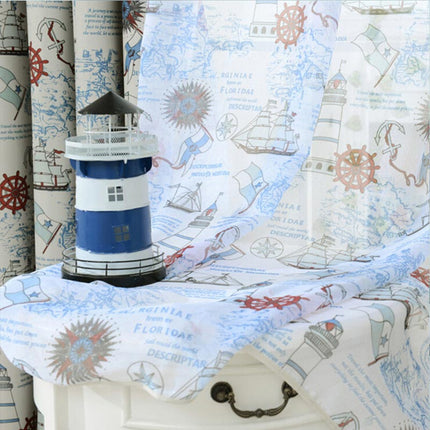 Maritimer Voile Vorhang für Kinderzimmer