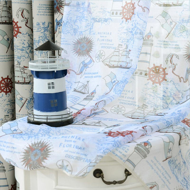 Maritimer Voile Vorhang für Kinderzimmer