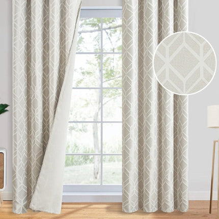 Verdunkelungsvorhang Beige mit geometrischem Muster