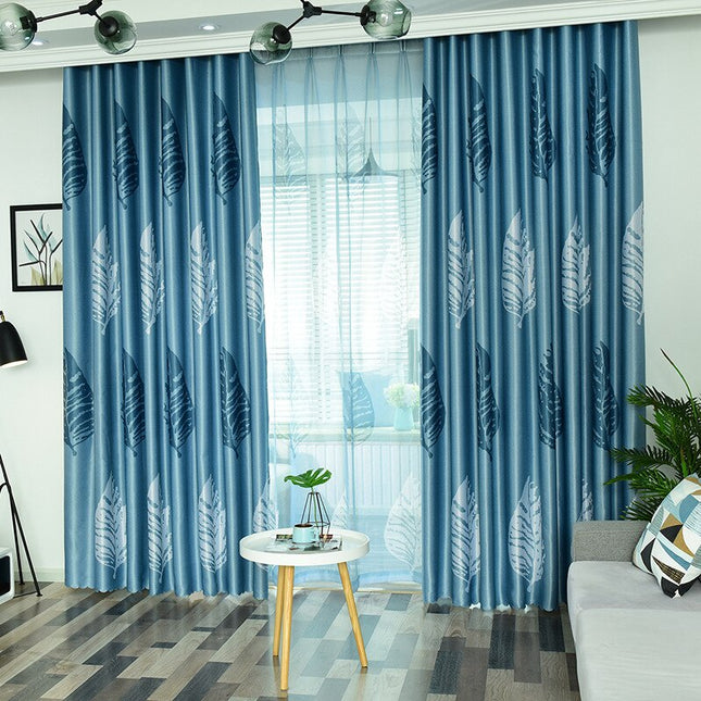Leichte Gardine mit modernem Farnmuster