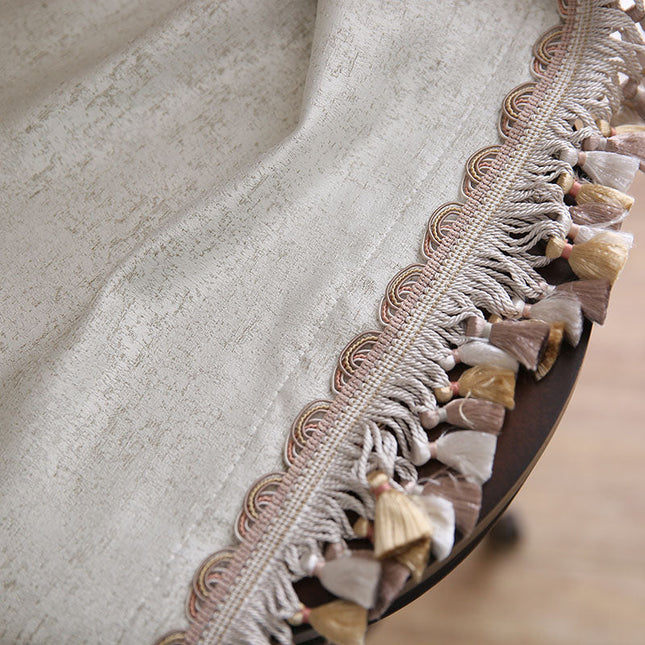 Boho Vorhang mit Quasten für Wohnzimmer