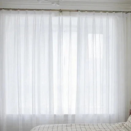 Voile-Gardine mit feiner Punkt-Stickerei