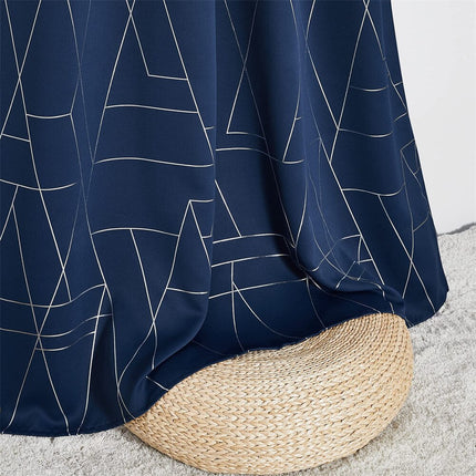 Verdunkelungsvorhang Hamina Blau geometrisches Muster