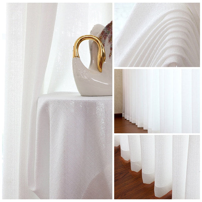 Schlichter transparenter Voile-Vorhang in Weiß