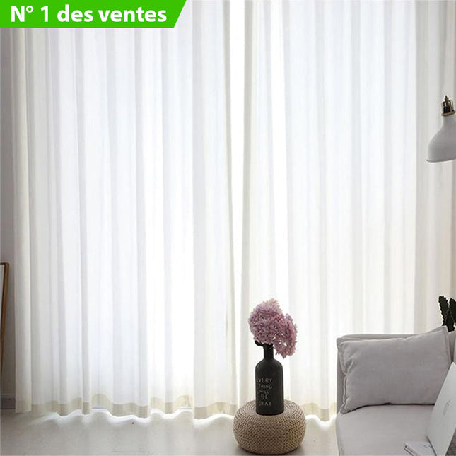 Schlichter transparenter Voile-Vorhang in Weiß