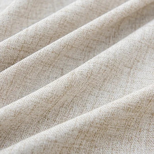 Beige Voile-Gardine mit Bordüre