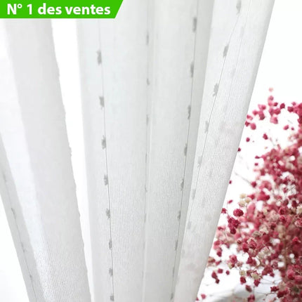 Voile-Gardine mit feiner Punkt-Stickerei